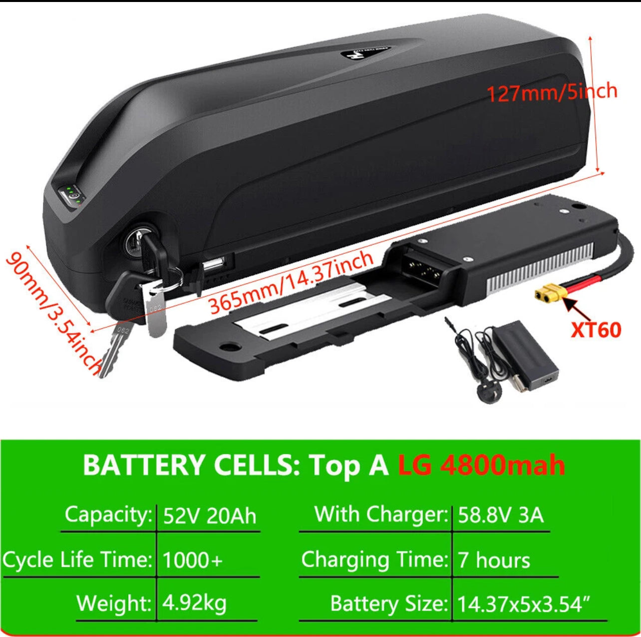 2000w E-bike conversion kit mtx rear hub motor with battery 52v 20ah/25ah hailong battery - OFF ROAD USE ONLY
