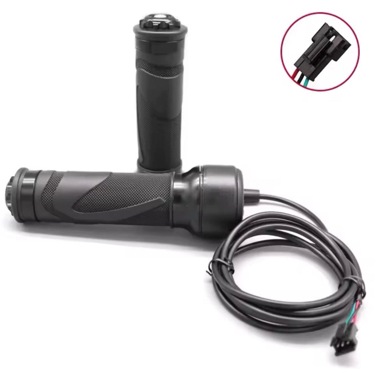 Electric Bike full twist Throttle and Grip 24V 36V 48V Waterproof 3 pin red black green wire - off road use only item