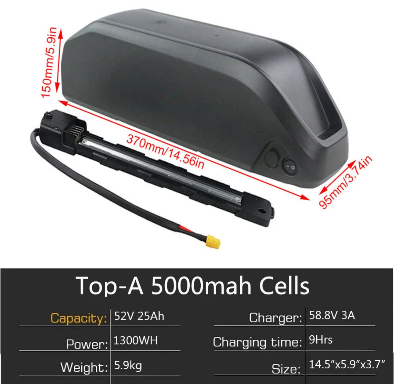 2000w E-bike conversion kit mtx rear hub motor with battery 52v 20ah/25ah hailong battery - OFF ROAD USE ONLY