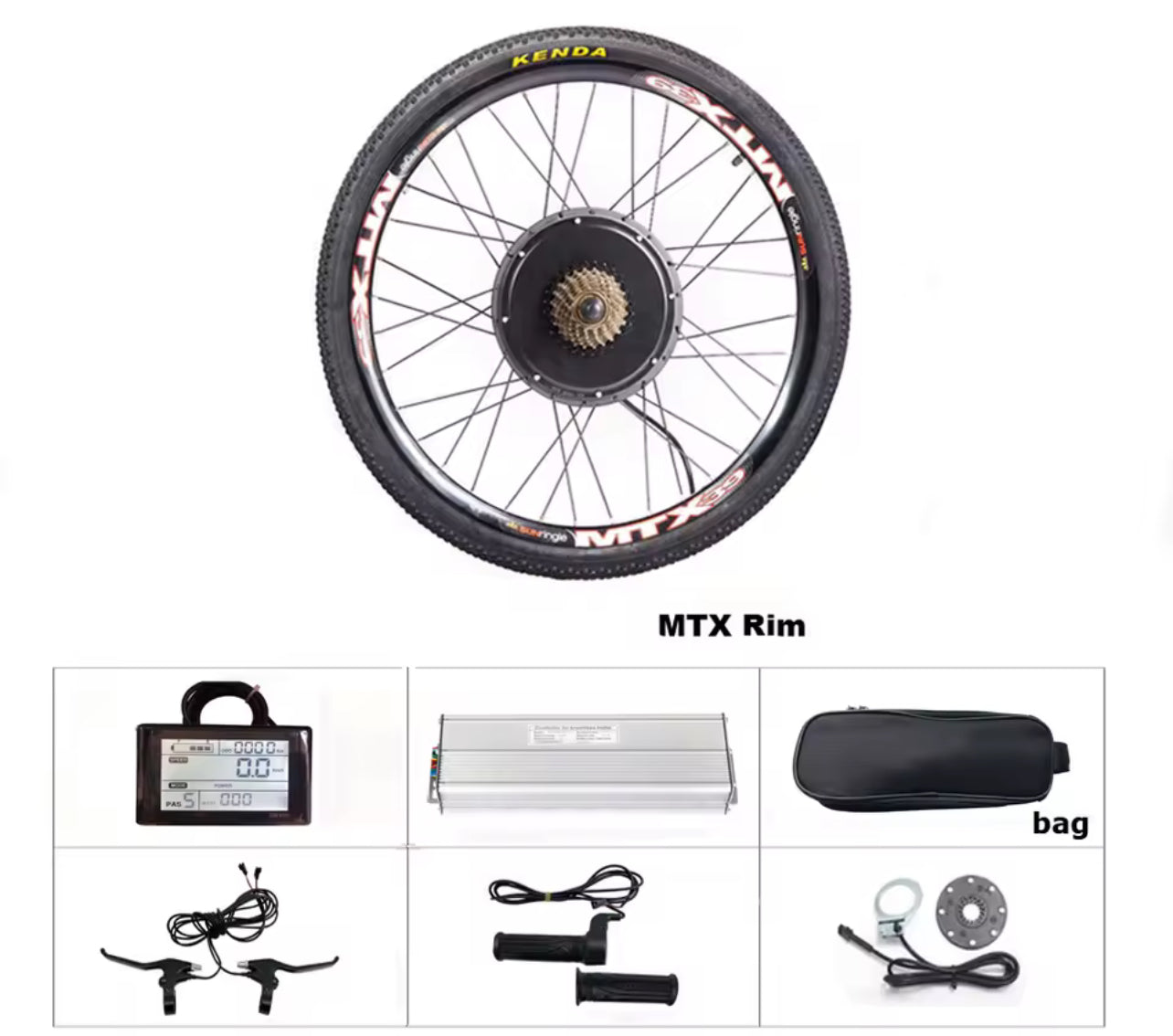 1500W E-bike conversion kit rear hub motor mtx rim 26 27.5 29inch with 48v 18ah battery - OFF ROAD USE ONLY