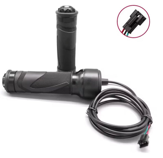 Electric Bike full twist Throttle and Grip 24V 36V 48V Waterproof 3 pin red black green wire - off road use only item